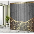 thumbnail image 4 of Ambesonne Eastern Shower Curtain, Oriental Abstract Floral, 69"Wx84"L, Dimgray Almond, 4 of 4
