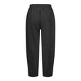 thumbnail image 3 of Pantalones palazzo holgados de pierna ancha para mujer - Cintura con cordón, bolsillos funcionales, 3 of 6