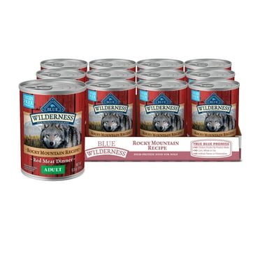 Blue Buffalo Wilderness Rocky Mountain Recipe High Protein Grain Free, Natural Adult Wet Dog Food, Red Meat 12.5-oz can (pack of 12)