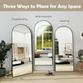 thumbnail image 2 of Anyrose 58"x 18.5" Full Length Arch-Top Mirror with Metal Frame Stand Wall-Mounted, Black, 2 of 7