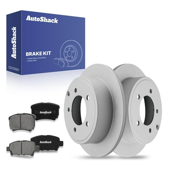 AutoShack 10.31" (261.8 mm) Rear Solid Brake Rotors Coated   Premium Ceramic Brake Pads | Replacement for 2007-2017 Jeep Patriot 2007-2017 Jeep Compass | 6-PC Brake Kit | ArmorStop