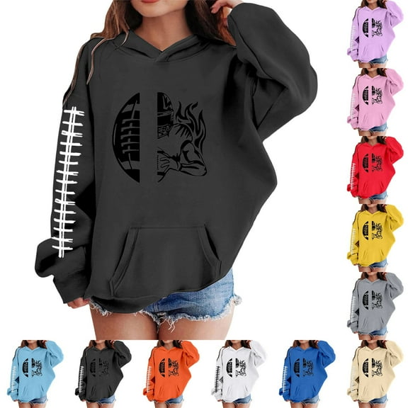 Teen Fall Sweatshirts ClothesClearance Sale Oversized Cute Graphic Crewneck Hoodies Long Sleeve Soft Basic Casual Y2k Sweater - Beige,7-8 Years