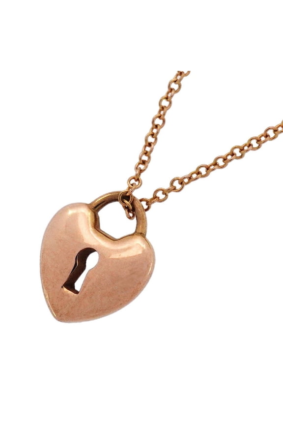 Pre-Owned Tiffany Heart Lock Necklace in 18K Pink Gold for Women (Good)