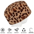 thumbnail image 4 of Gustave Leopard Print Faux Fur Hats for Women Cossack Russian Style Warm Hat Winter Fluffy Hat Thick Ski Beanie Cap "Brown", 4 of 6