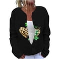 thumbnail image 2 of Cardigan Sweaters for Women Ndbuld Women's Casual St. Patrick's Day Print Knit Cardigan Button Up Coat Rollbacks Black 5XL, 2 of 4