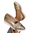 thumbnail image 5 of Women's Casual Pointed Toe Sequin Walking Shoes, Wedge Platform Espadrille Design with Breathable Lining and Cushion Sole, Slip on Sneakers for Daily Wear, 5 of 5