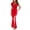 Red, variant on Women's Cutout One Shoulder Ruffle Dress with Side Slit and Stretchy Fit for Flattering Occasion Wear 100% Polyester