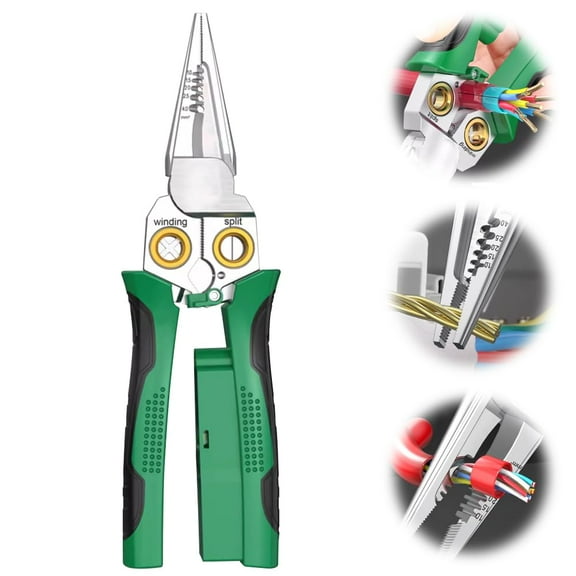 8 in 1 Wire Stripper,Professional Wire Stripper Tool, Compact Multi Function Pliers, Voltage Detection for Extra Safety, Sharp Cutting Mechanism, Ergonomic Grip