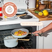 Beautiful 18-Piece Cookware Set, Pots & Pans with Strainer Lids & Kitchen Utensils, EverGood Ceramic Nonstick Coating, Hydrangea by Drew Barrymore