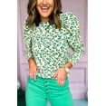 thumbnail image 3 of Elegant and Trendy Long Sleeve Blouse - Blackish Green Leopard Print with Mock Neck | [ZhiHiMeRi] | (US 4-6)S, 3 of 6