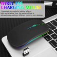 thumbnail image 4 of 2.4GHz & Bluetooth Mouse, Rechargeable Wireless LED Mouse for Lenovo Tab K10 ALso Compatible with TV / Laptop / PC / Mac / iPad pro / Computer / Tablet / Android - Onyx Black, 4 of 7