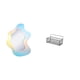 thumbnail image 1 of Estantes flotantes decorativos modernos con espejo acrílico ondulado y cesta de almacenamiento de alambre metálico para la encimera del baño., 1 of 8