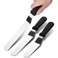 thumbnail image 2 of Harpily Cake Embosser Angled Stainless Steel Icing Spatula 3 Pack 6 Inch 8 Inch 10 Inch Baking Tool Stainless Steel Cake Spatula 3 Piece Set Of Spatula Flower Spatula, 2 of 4