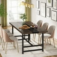 thumbnail image 5 of Tribesigns Dining Table for 6 People, Modern Wood Farmhouse Kitchen Furniture Dining Room Table, 70 Inch, Dark Grey, 5 of 6