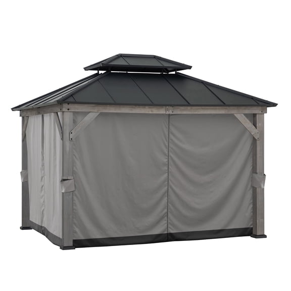 Sunjoy Replacement Universal Curtains Panles,Waterproof Gazebo Privacy Curtain, 4-Panel Screen Walls for 10 x 12 ft Gazebo, Patio & Backyard Protection