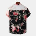 thumbnail image 6 of IROINNID Hawaiian Shirt for Men Patchwork Buttons Summer Beach Lightweight Floral Print Turndown Short Sleeve Shirt Blouse,Pink, 6 of 9