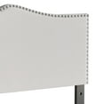 thumbnail image 3 of Castle Place Curved Upholstered Nailhead Trim Linen Headboard, Warm Grey, King, 3 of 7