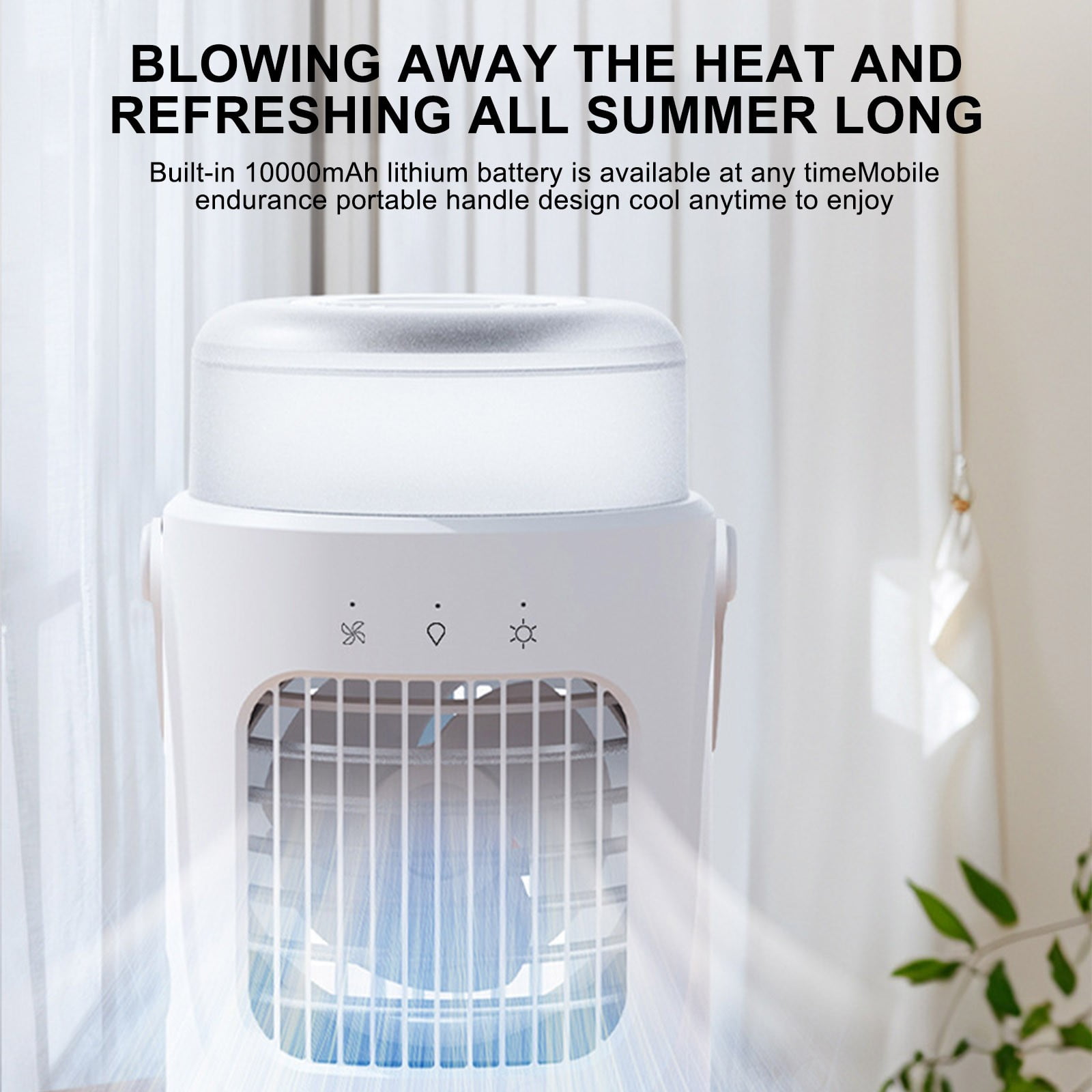 Small Portable Air Conditioners for Bedroom, PHIGZNT 800ML Evaporative Air Cooler Fan with 7 Colors Light, Cool Mist & 2/4H Timer, 3 Speeds, Mobile Personal Air Conditioners for Room/Office/Desk