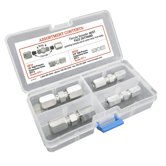 S.U.R.&R. High Pressure Compression Union Assortment