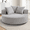 Light Gray, variant on Ebello 58" Oversized Round Swivel Accent Chair, Corduroy Upholstered with 360-Degree Rotating Base for Living Room Bedroom, Beige