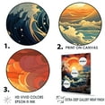 thumbnail image 3 of Designart "Vivid Woodcut Effect Capturing Ocean Charm I" Ocean Floater Framed Canvas Prints, 3 of 5