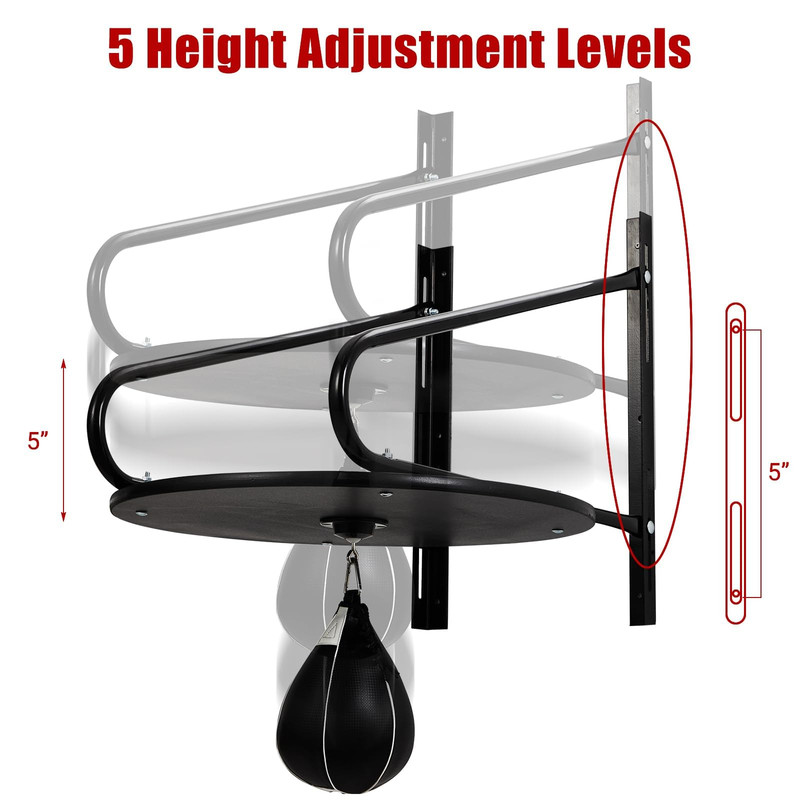 Towallmark Adjustable Wall Mount Speed Bag Platform, Boxing Equipment, Punching Bag Set with Heavy Duty 360 Swivel and Punch Ball for Fitness Training