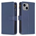 thumbnail image 4 of SaniMore for iPhone 14 6.1" 2022 Business Case, Full Body Protective PU Leather with Zipper Purse + Card Holder Flip Kickstand Lanyard [Shockproof TPU Shell] Vintage for Men WomenBlue, 4 of 9