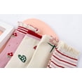 thumbnail image 4 of CoCozhu 4 Pairs tulip Cute Socks, Women's Lace Ruffles Ankle Casual Sock, Cottagecore Breathable Mid Tube Socks, Floral Crew Socks, 4 of 8