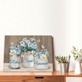 thumbnail image 4 of Farmhouse Flower Bathroom Decor Wall Art Rustic Blue Floral Canvas Painting Prints Bathroom Pictures for Wall Relax Soak Unwind Bathroom Signs Modern Artwork Home Decoration for Office 16"x12", 4 of 6