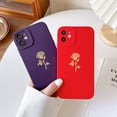 thumbnail image 4 of for iPhone 11 Case (2019 6.1"),Cute Plated Rose Gold Flower with Anti-Fall Lens Cameras Cover Shell, Soft TPU Shockproof Anti-Fingerprint Phone Protection Cases for Women Girls Men,Bright Red, 4 of 12