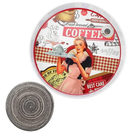 

Tray Serving Metal Fruit Plate Fruits Decorative Table Round Coffee Placemat Coaster Platter Trays Rustic Farmhouse