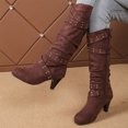 thumbnail image 6 of KEVCHE Women's Chunky Heel Knee High Boots, Fall Winter Lace Up Pointed Toe High Heel Boots with Breathable Lining, Trendy Boots for Daily Party Wear, 6 of 7
