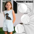 thumbnail image 6 of chaqlin Dachshund Stripes Girls 2 Piece Summer Outfits Kids Shorts Set O Neck Tank Tops and Soft Shorts with Pocket Kids Short Set for 5-14Y, 6 of 7