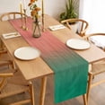 thumbnail image 3 of Red Green Ombre Table Runner 48 Inches Long Farmhouse Dress Scarves, Modern Art Gradient Orange Dining Tablerunner for Coffee Table/Kitchen Island/Party Décor, 13" x 48", 3 of 8
