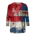 thumbnail image 5 of Dagegui 4th of July Shirt for Women Plus Size 3/4 Sleeve Tops American Flag Patriotic T Shirts Summer Casual Holiday Tops Stars Stripes Graphic Tees Parade T-Shirt, 5 of 5