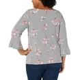thumbnail image 2 of Charter Club Womens Ruffle Sleeve Pullover Blouse, Blue, Plus Size, 0X, 2 of 2