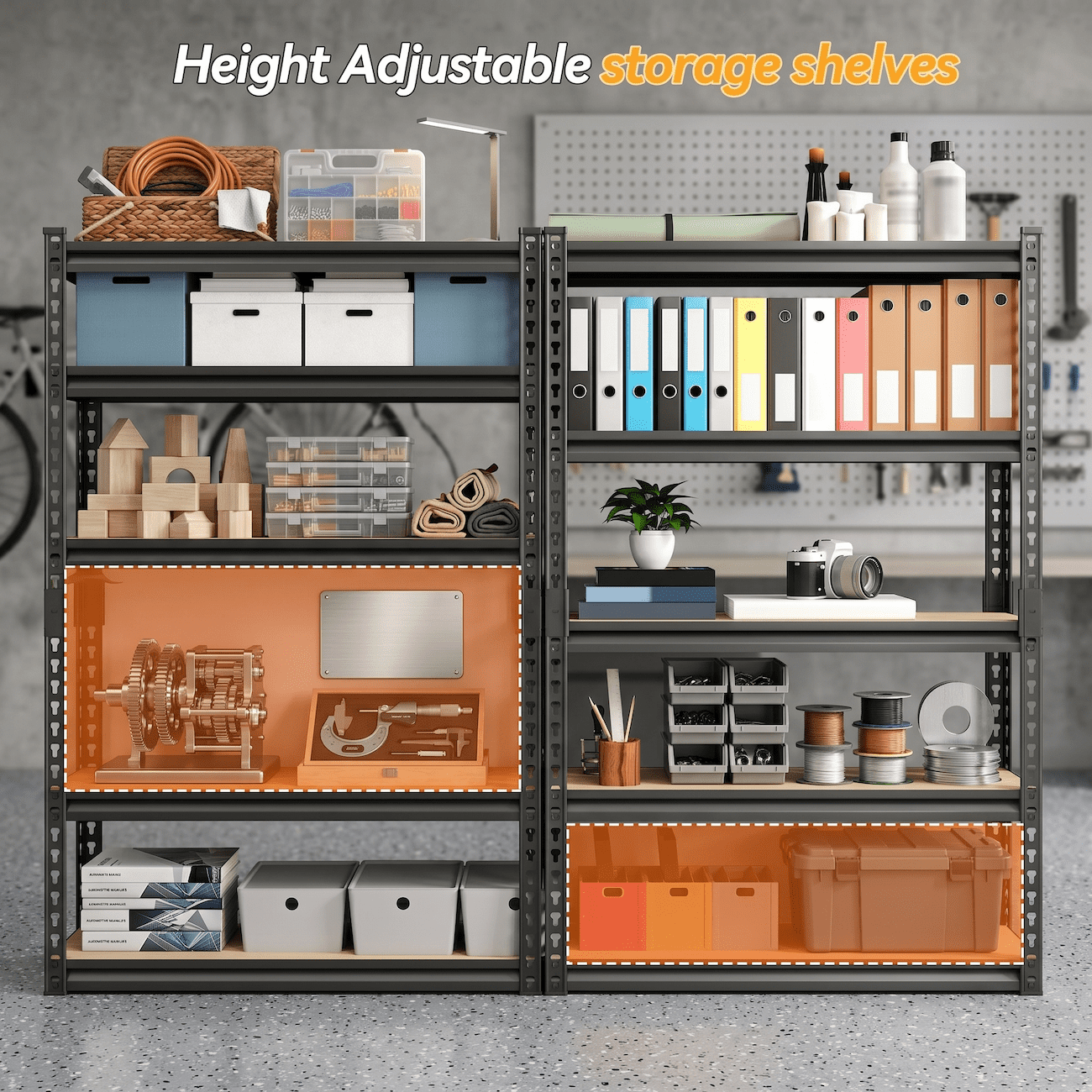 Xiweot Heavy Duty Garage Shelving Unit, 5 Tier Metal Storage Shelves, Adjustable Garage Rack, 72”H x 36”W x 16”D Industrial Steel Storage Shelf for Kitchen Pantry Basement Warehouse Living Room