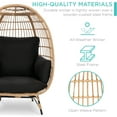 Best Choice Wicker Egg Lounger, Indoor/Outdoor Patio w/ Steel Frame