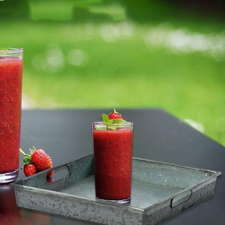 Square Gray Galvanized Metal Tray with Handle