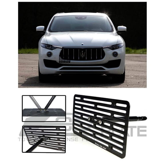 Extreme Online Store for 2017-Present Maserati Levante | EOS Plate Version 2 Full Sized Front Bumper Tow Hook License Plate Relocator Mount Bracket
