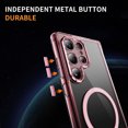 thumbnail image 6 of Dteck Magnetic for Samsung Galaxy S23 Ultra Case Electroplated TPU Frame Compatible with MagSafe Hard PC Clear Back Shockproof Phone Cover for Samsung Galaxy S23 Ultra,Pink, 6 of 7