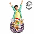 thumbnail image 3 of Nature Storage Toy Bag Chair, Dark Toned Leaves Essence of Growth in Forest Woods Botanical Spring Branches, Stuffed Animal Organizer Washable Bag, Large Size, Purple and Cream, by Ambesonne, 3 of 3