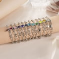 thumbnail image 3 of JeenMata 3 Carat May Heart & Key Charm Birthstone Bracelet - 18K White Gold Plating for Women, 3 of 7