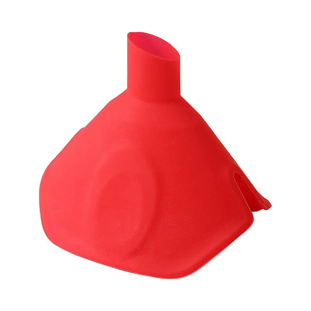Oleegame 1PC Multi Functional Silicone Funnel And Hot Pot Clip Heat Bowl And Dish Clip With Small Aperture Kitchen Tool Red