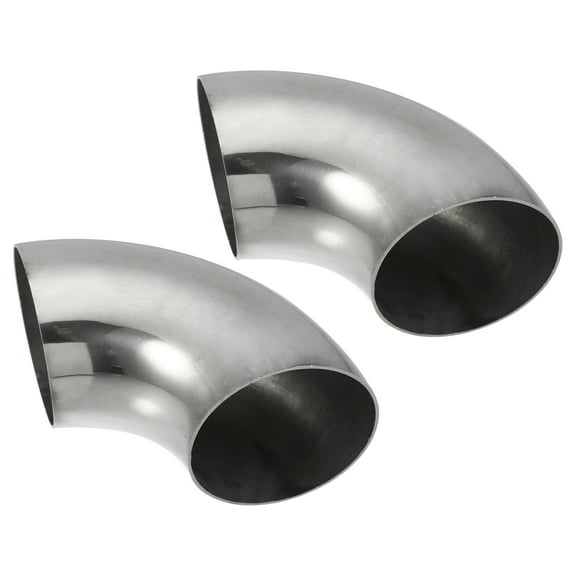 Unique Bargains 2pcs OD 3 Inch 90 Degree 1.2mm Thickness SS304 Stainless Steel Bend Tube Exhaust Elbow Pipe for Car