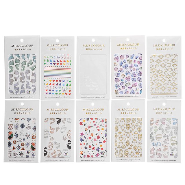 10 Uds. De pegatinas exquisitas para decoración de uñas, calcomanías navideñas de moda para uñas, herramienta de manicura