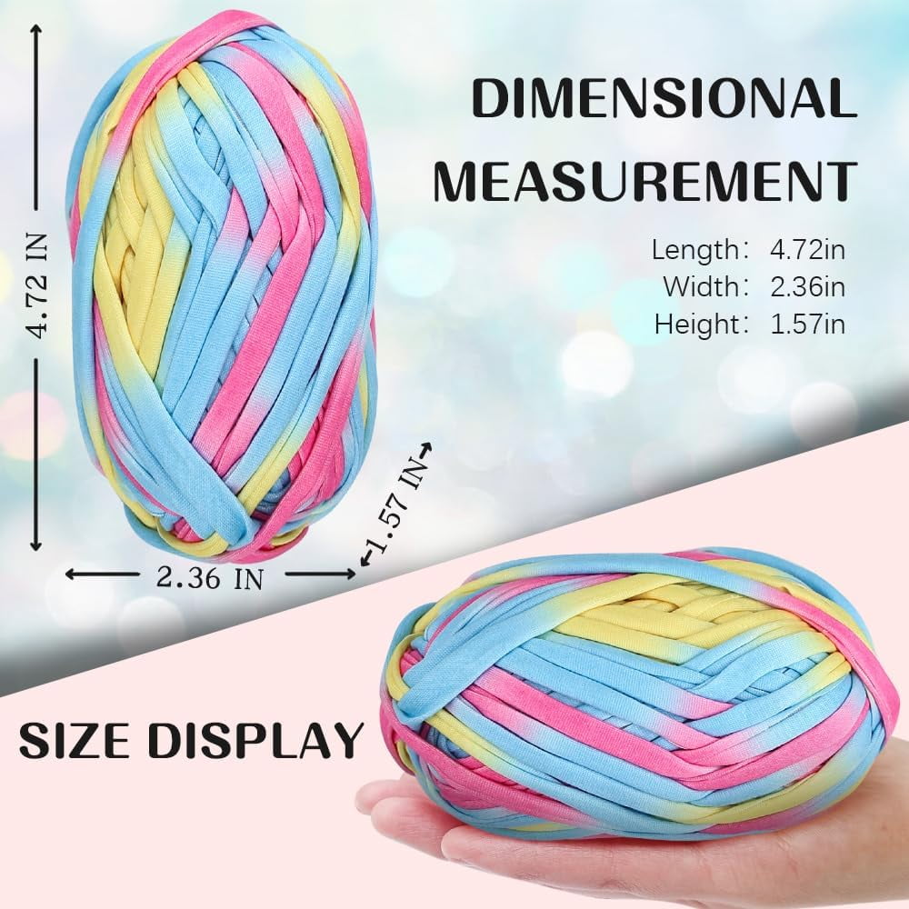 AIGIA T-Shirt Yarn Elastic Fabric Crochet Cloth Yarn Thick Knitting Yarn for Hand DIY Bag Blanket Cushion Crocheting Projects( 2/4/6PCS )
