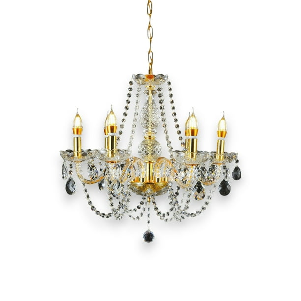 Candil de Techo Cristal Cortado D'Gala Iluminación DG3002 Dorado de 6 Luces