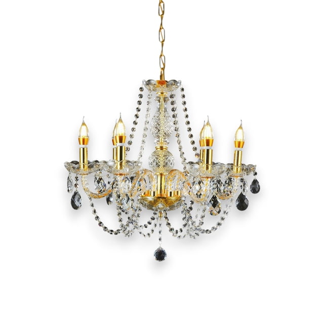 Candil de Techo Cristal Cortado D'Gala Iluminación DG3002 Dorado de 6 Luces