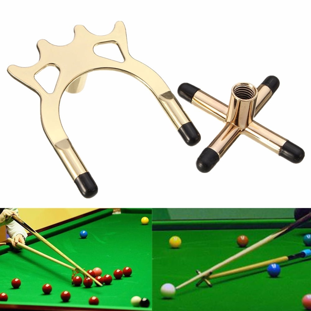 1 x 48" 2 PIECE POOL or SNOOKER CUE With BRASS CROSS BRIDGE REST For TABLES 